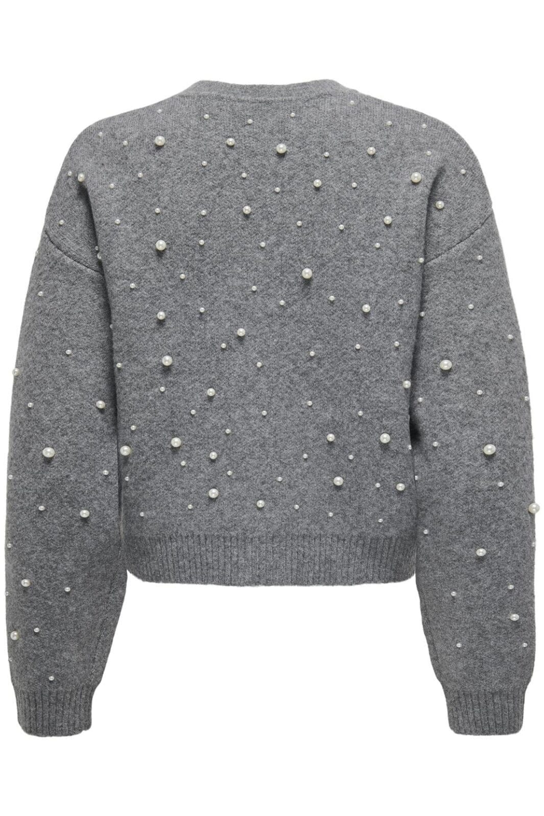 Only - Onlfranka Life Ls Pearl Bomber Knt 15334886 - 4632342 - Medium Grey Melange White Pearls