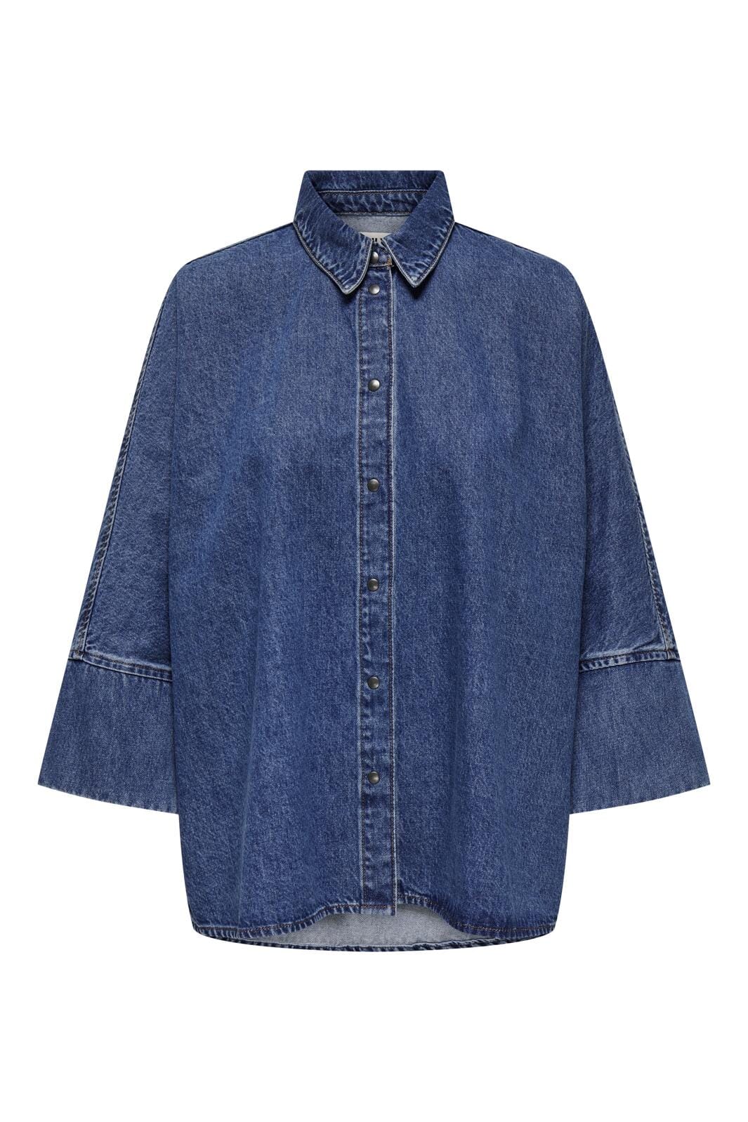 Only - Onlgrace L/S Shirt Cro - 4591551 Medium Blue Denim