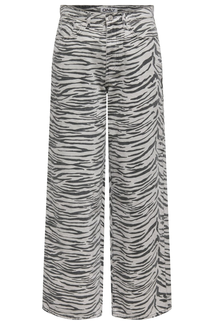 Only - Onlhope Zebra Wide Sik - 4839018 Light Grey Denim Zebra