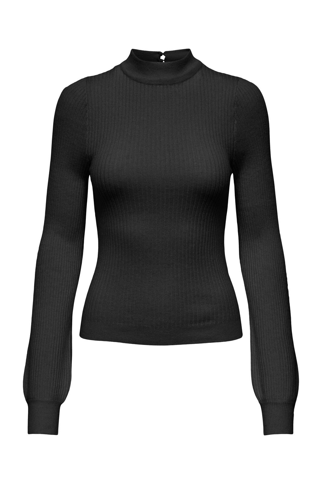 Only - Onlibi Ls Rib High Neck Cc Knt - 4703794 Black