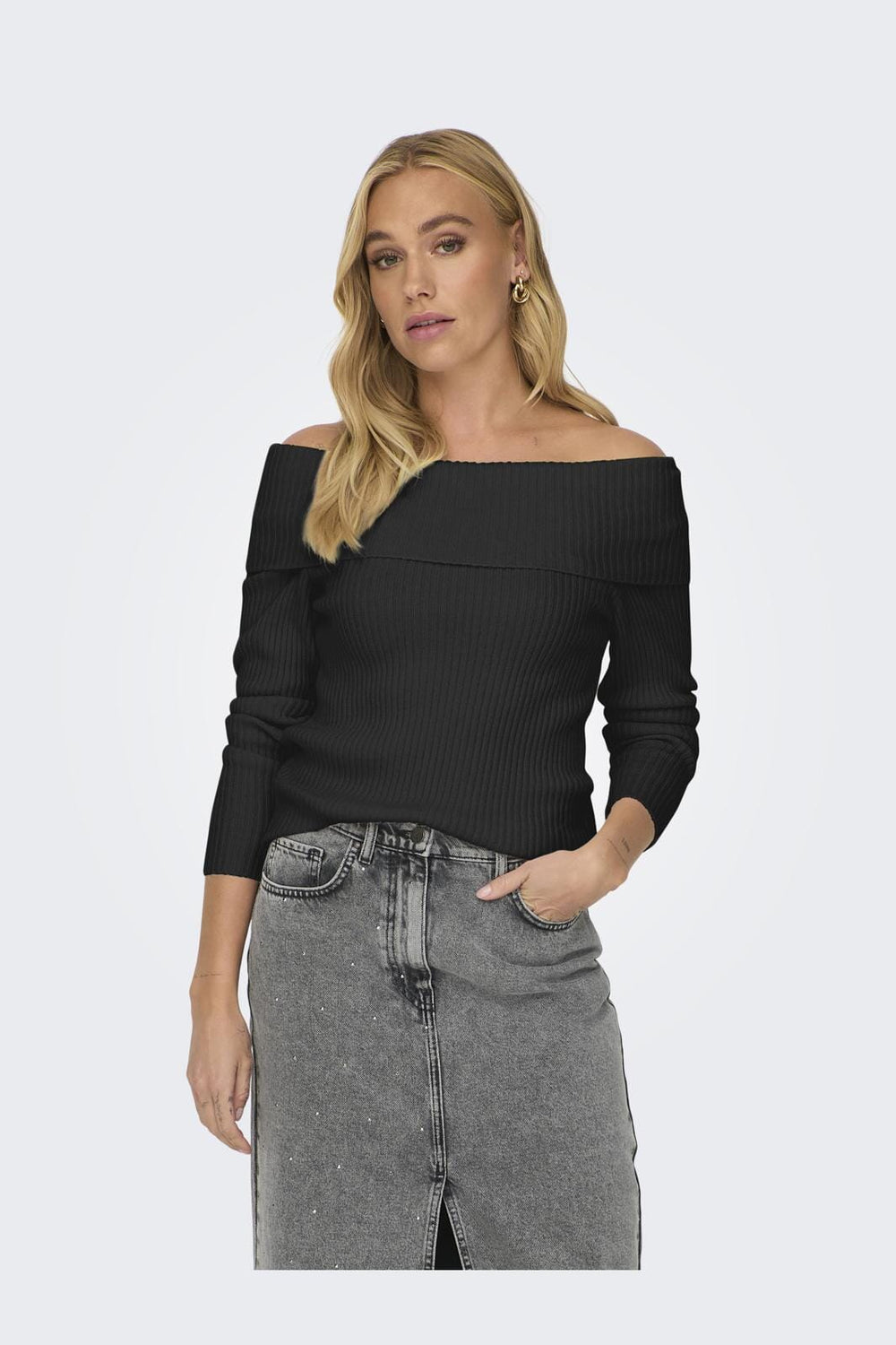 Only - Onlkatia Ls Off Shoulder Knt Nca - 4435584 Black