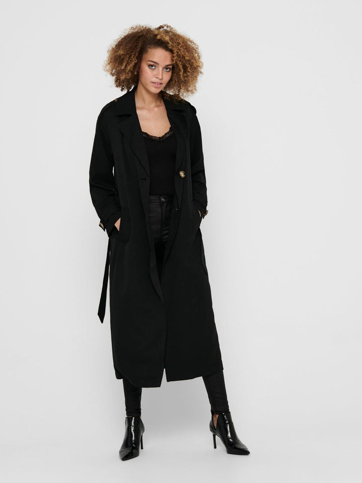 Only, Onlline X-Long Trenchcoat Otw, Black