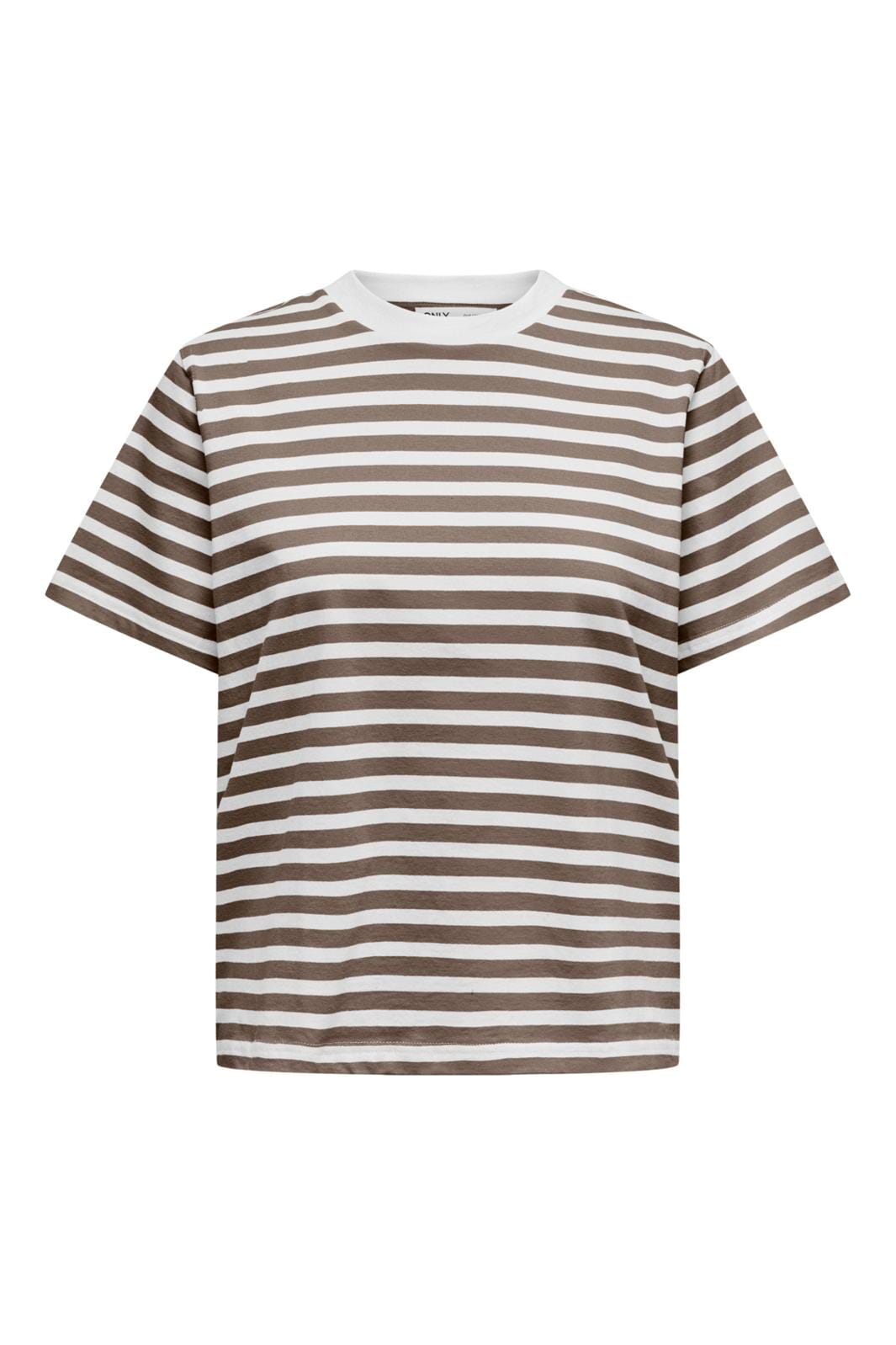 Only - Onllivina S/S Stripe Tee - 4487457 Walnut White Stripes