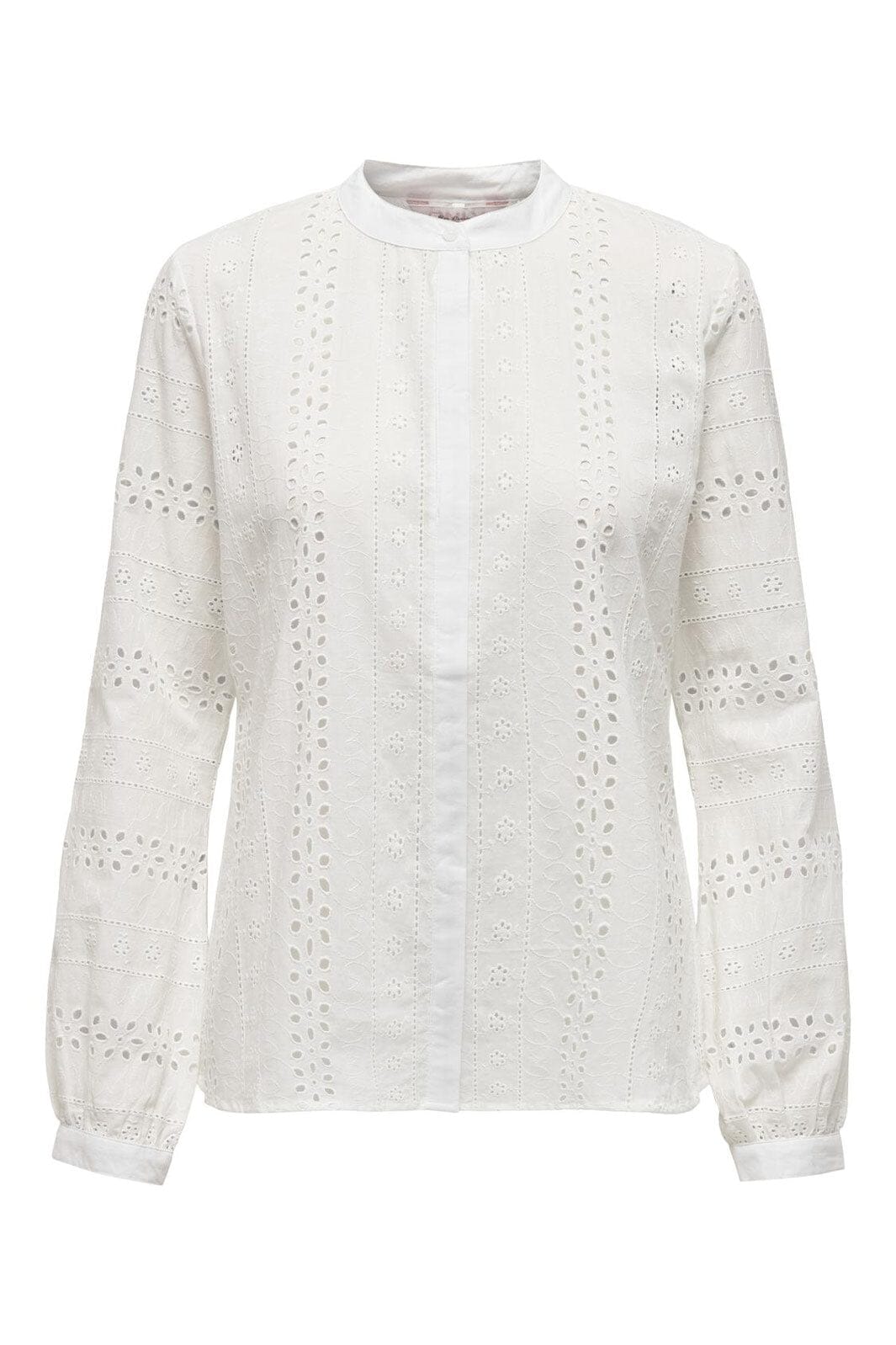 Only - Onlmiriam Ls Emb Anglaise Blouse - 2961731 Cloud Dancer