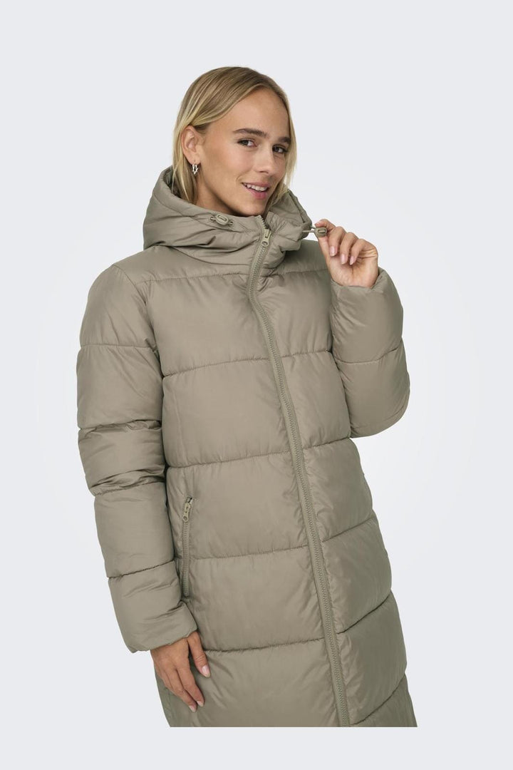 Only - Onlmontana Long Puffer Jacket - 3810328 Silver Mink