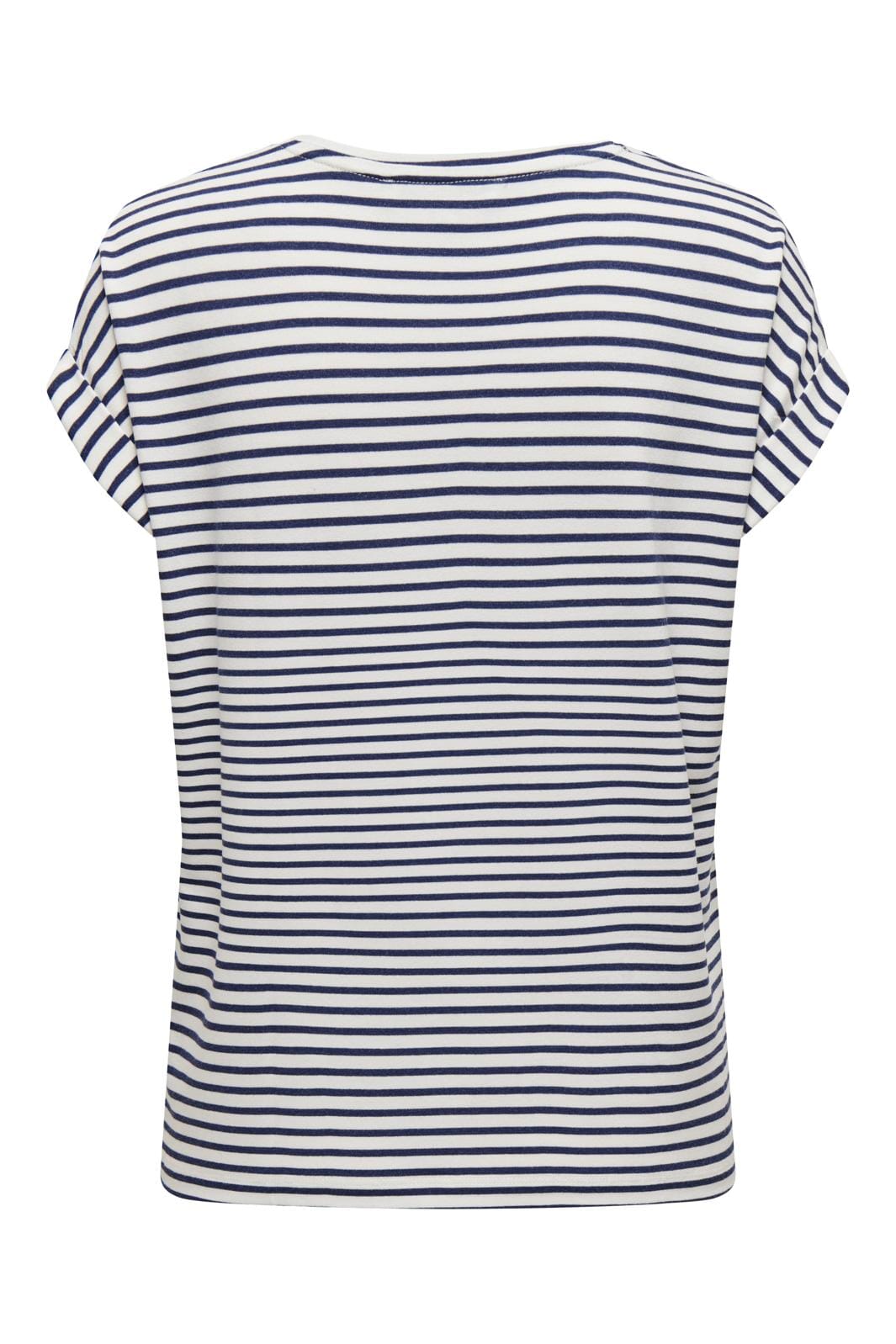 Only - Onlmoster Stripe S/S O-Neck Top - 4448024 Cloud Dancer Naval Academy