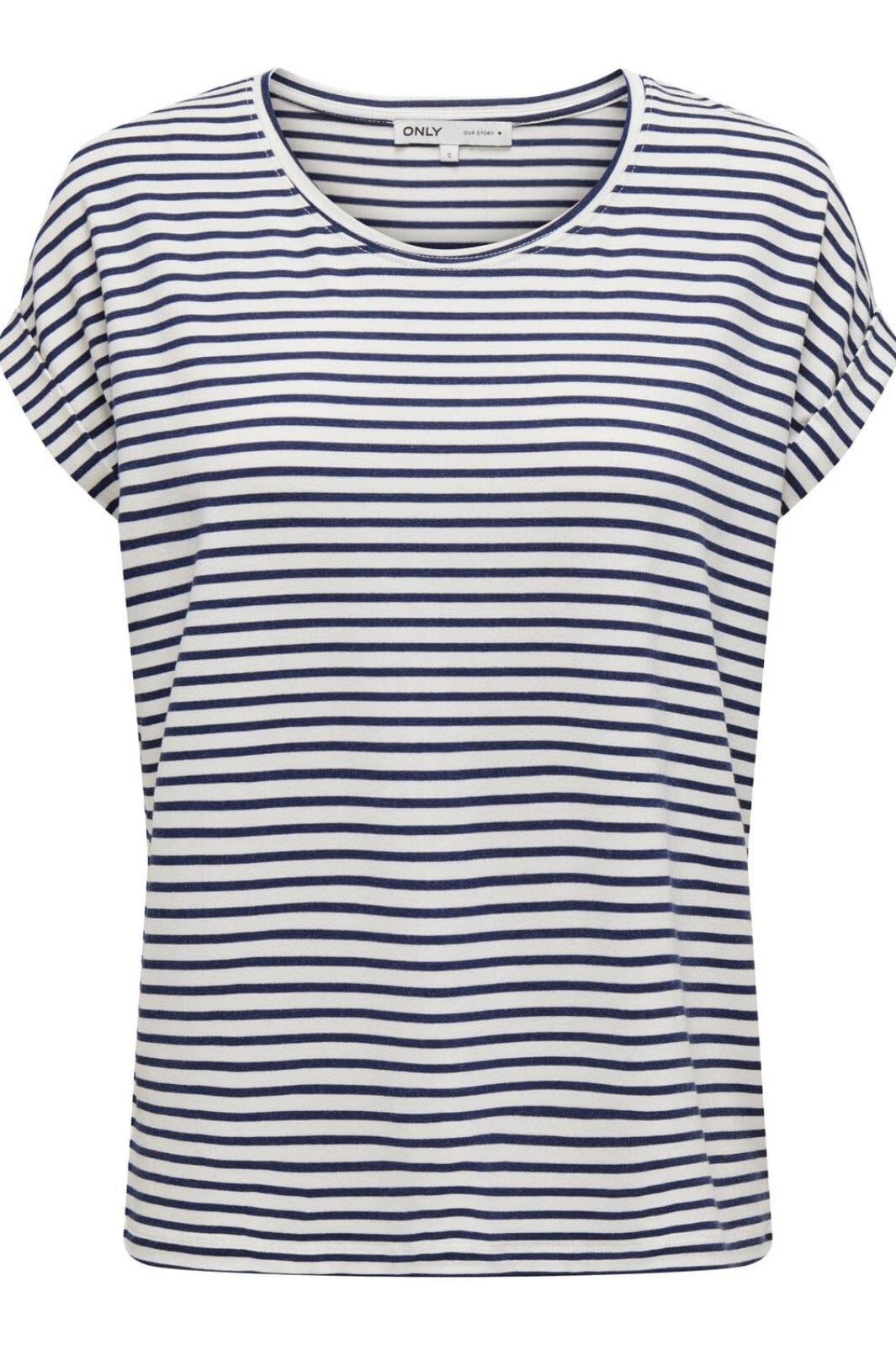 Only - Onlmoster Stripe S/S O-Neck Top - 4448024 Cloud Dancer Naval Academy T-shirts 