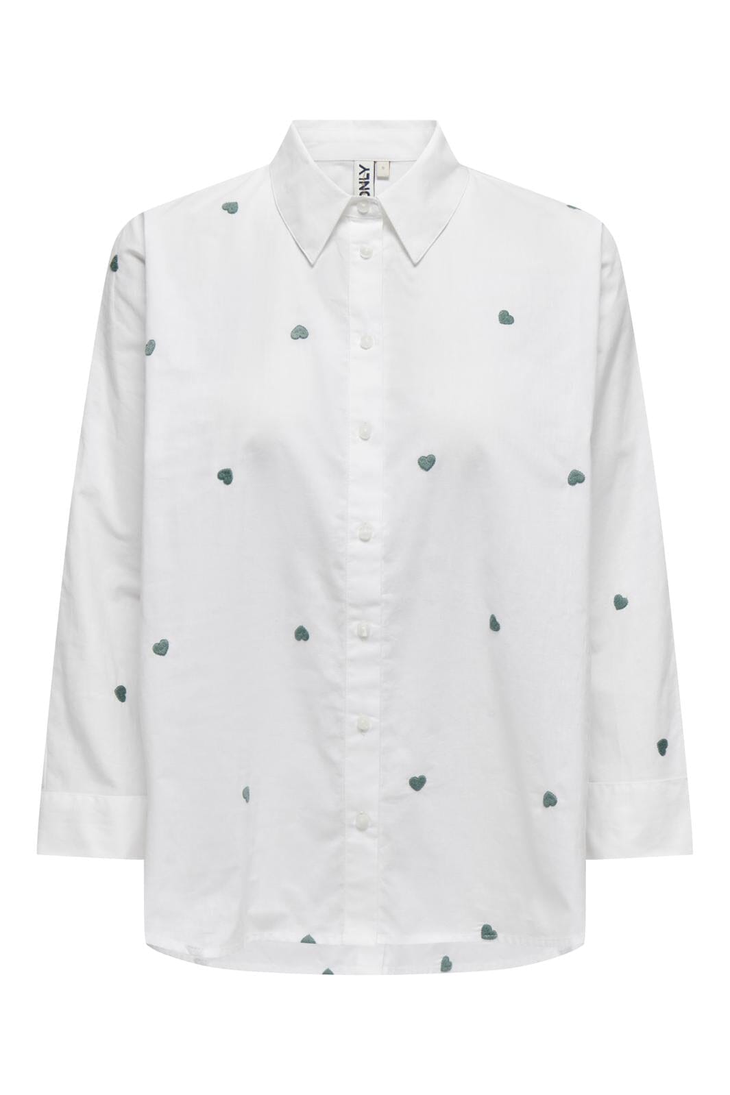 Only - Onlnew Lina Grace Ls Emb Shirt - 4405236 Bright White Sagebrush Heart