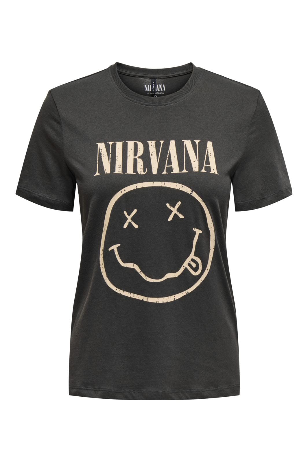 Only - Onlnirvana Reg S/S Top Box - 4672864 Phantom Smiling