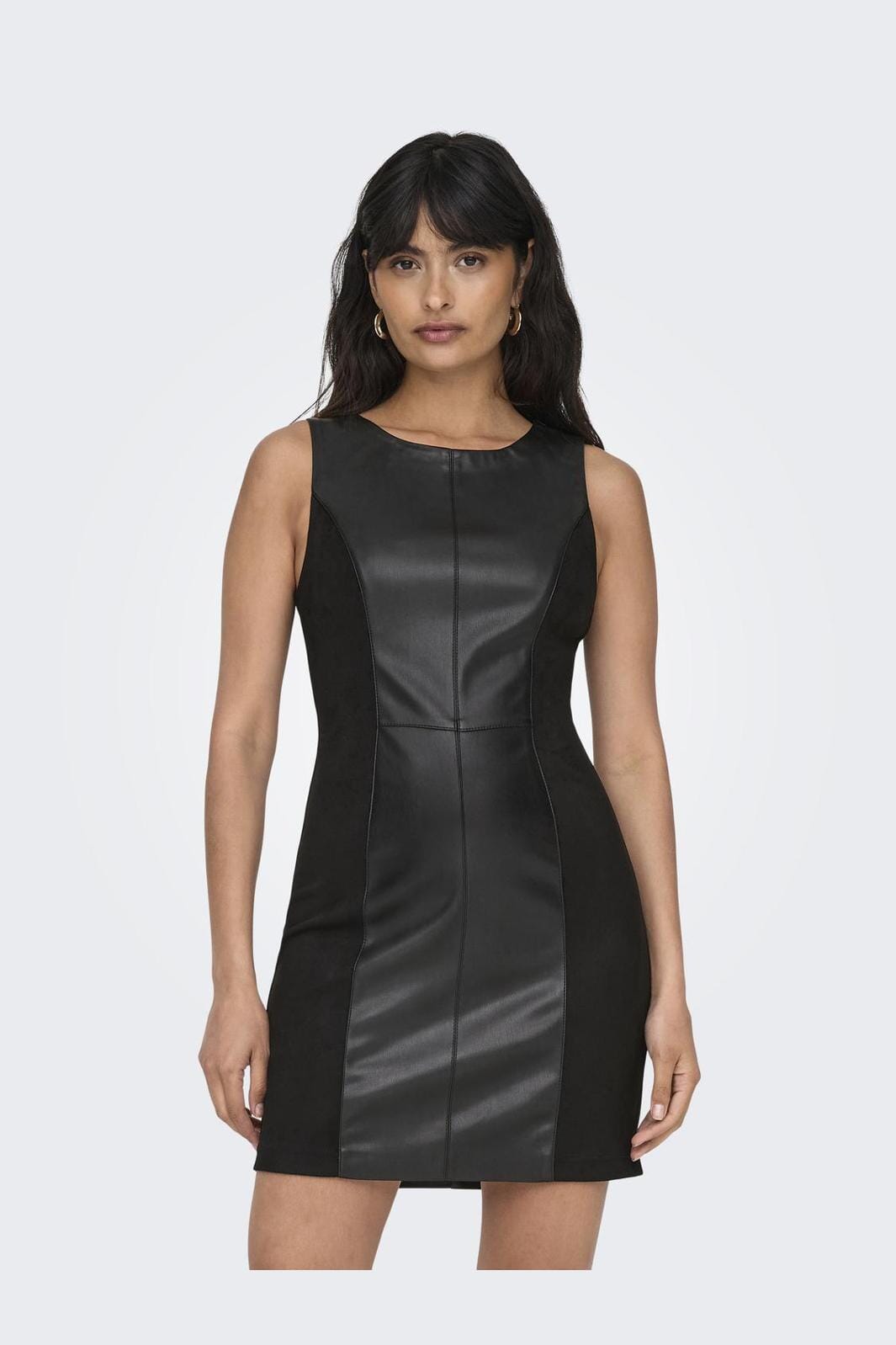 Only - Onlrafia Faux Leather Mix Dress - 4568561 Black