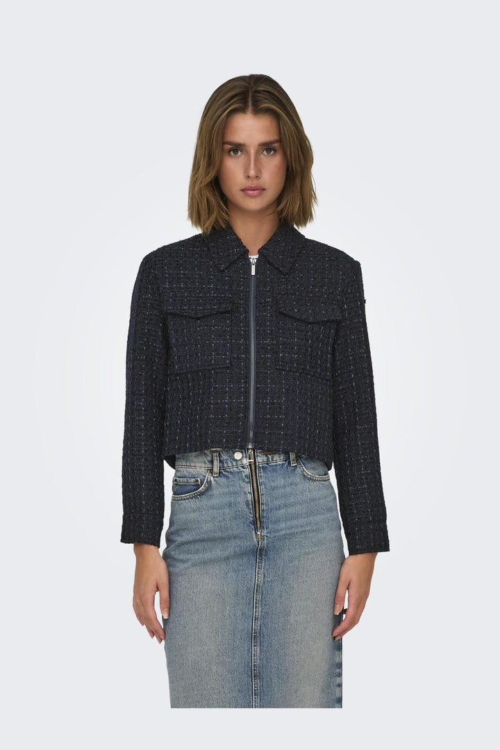 Only - Onlshona L/S Boucle Shirt Tlr - 4613284 Navy Blazer