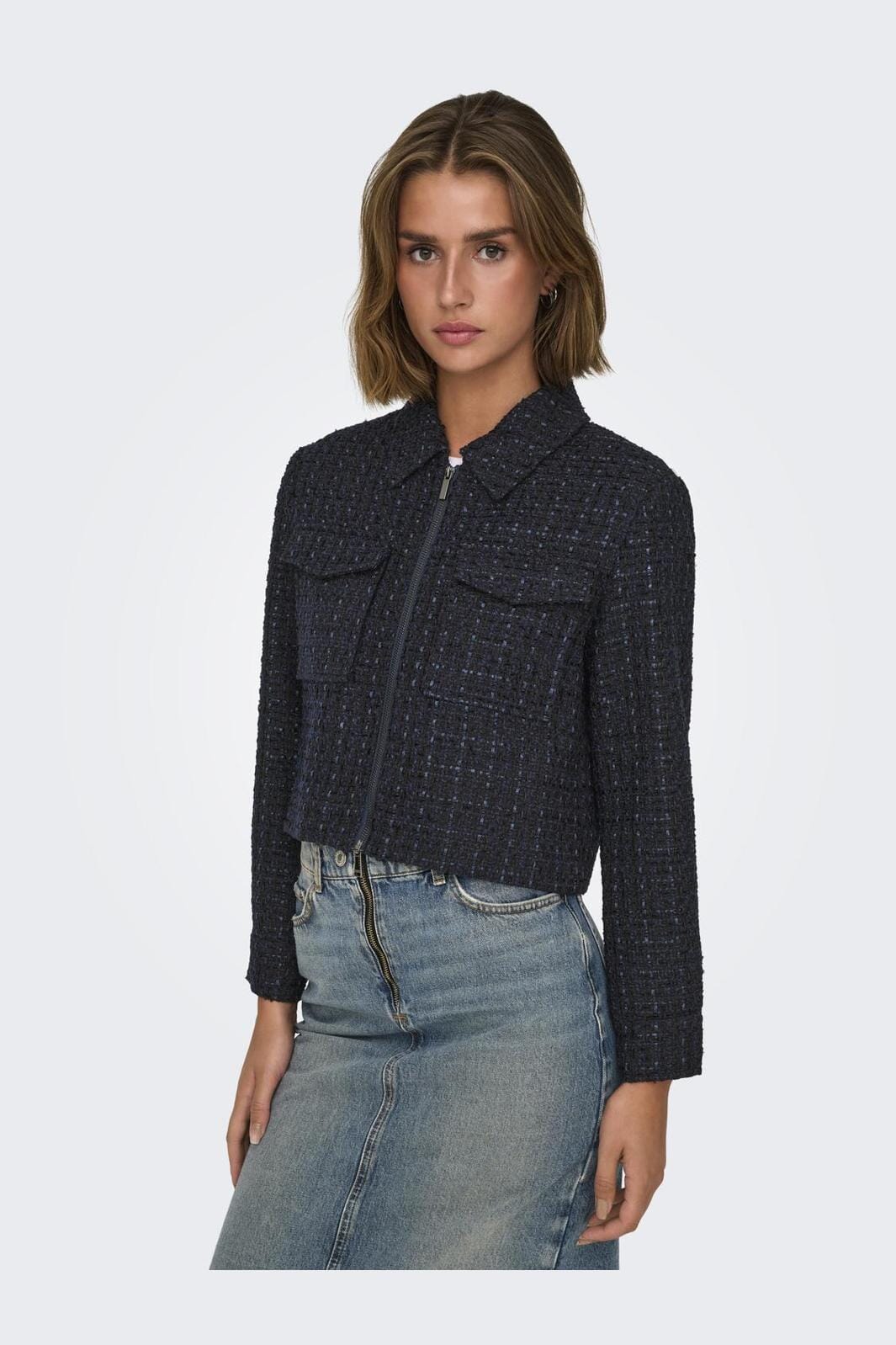 Only - Onlshona L/S Boucle Shirt Tlr - 4613284 Navy Blazer