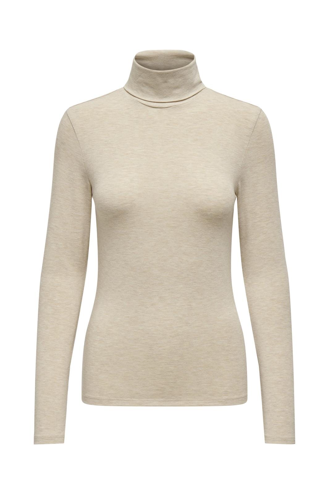 Only - Onlsia L/S Roll Neck Top Box - 4607624 Humus Melange