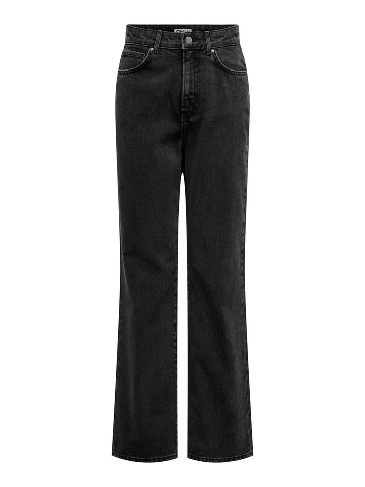 Only - Onlsilje Straight Wide Blk - 4463637 Washed Black