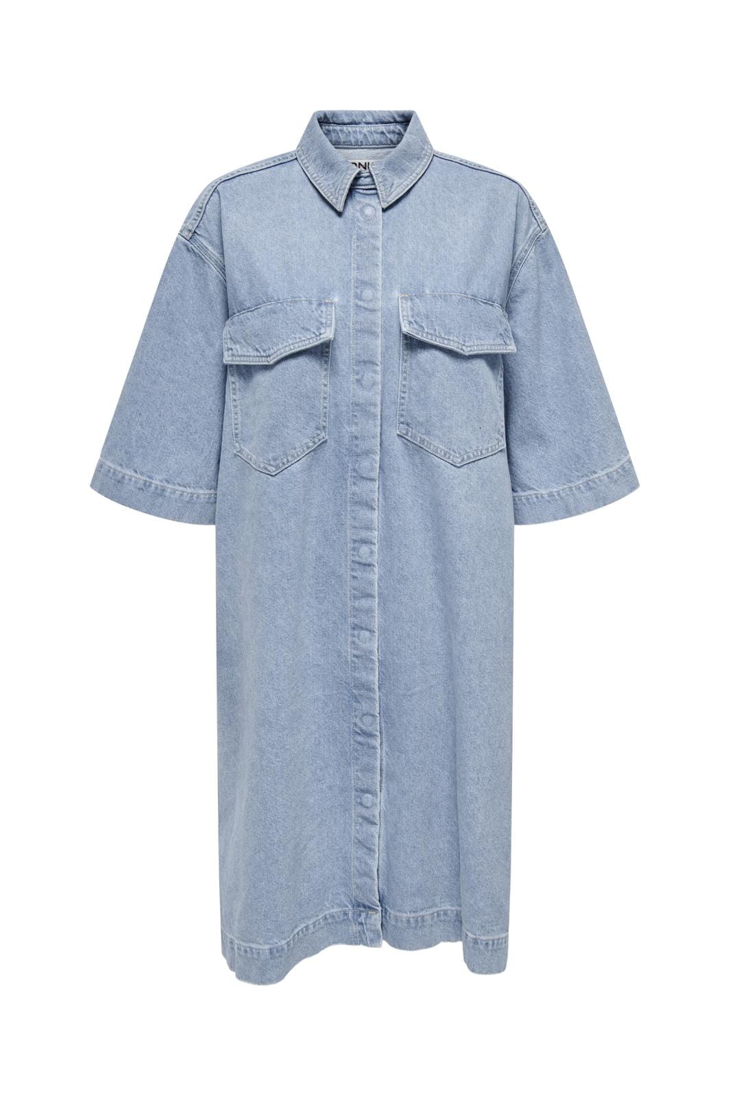 Only - Onlsophie S/S Oversize Dress Sik - 4546381 Light Blue Denim