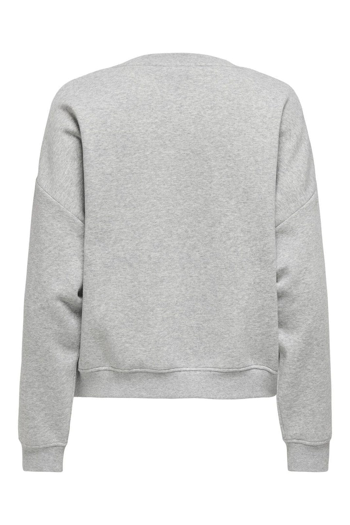 Only - Onlsweat Life L/S Crew O.Size State - 4821530 Light Grey Melange Manhattan