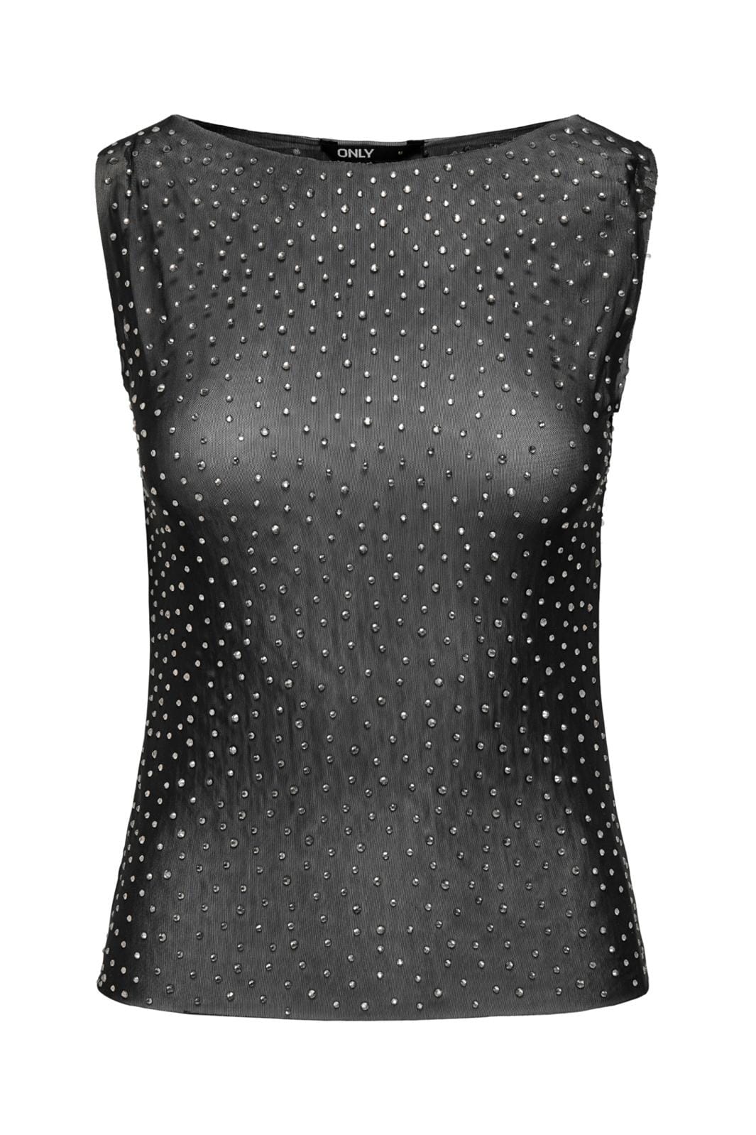 Only - Pgshiny S/L Mesh Top - 4565891 Black Silver Studs