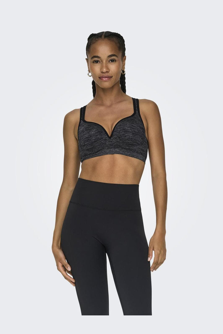 Only Play - Onpmartine-2 Seam Bra - 2462164 Black Melange