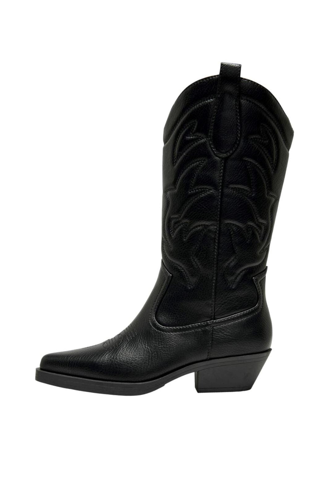 Only Shoes - Onlbronco-1 Pu Cowboy Boot - 4326748 Black Støvler 