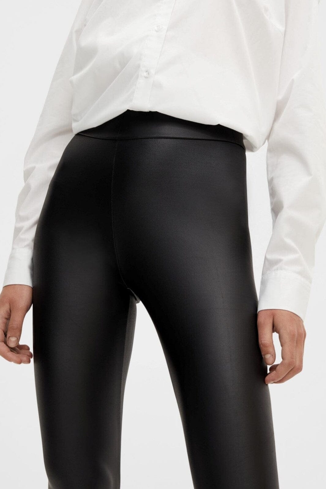 Pieces Curve - Pcnew Shiny Leggings Qx - 3613932 Black Bukser 