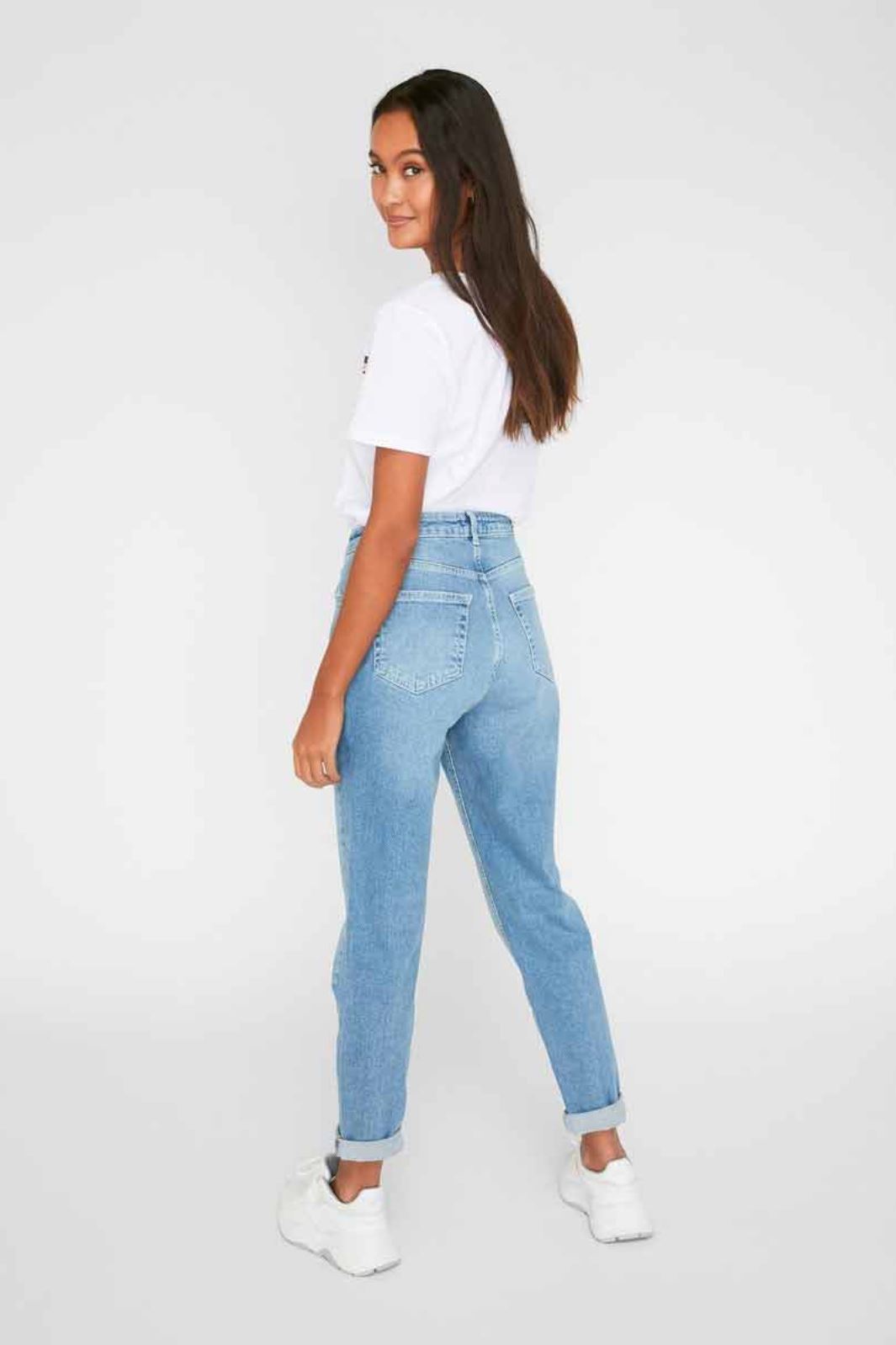 Pieces - Leah Mom Ankel - Light Blue Denim Jeans 