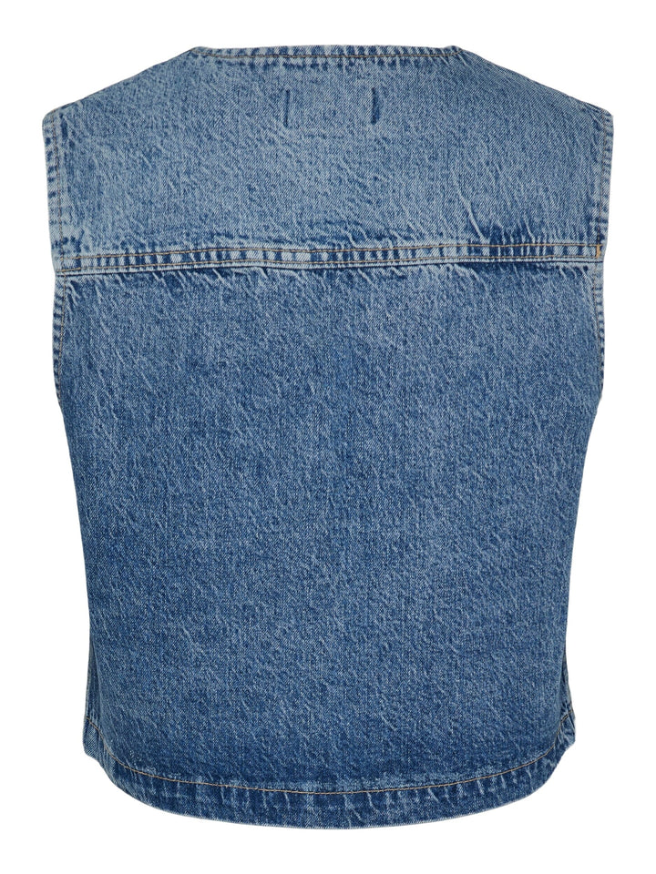 Pieces - Pcalma Denim Vest - 4560472 Medium Blue Denim Veste 