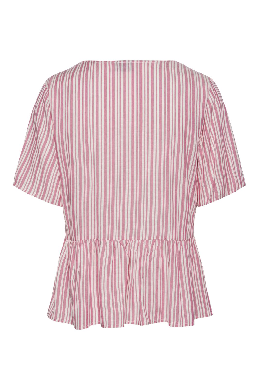 Pieces - Pcalvina Ss Button Down Top - 4472370 Ibis Rose Cloud Dancer