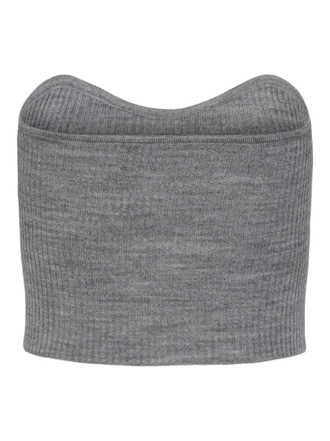 Pieces - Pcangie Knit Tube Top Dmo - Light Grey Melange Toppe 