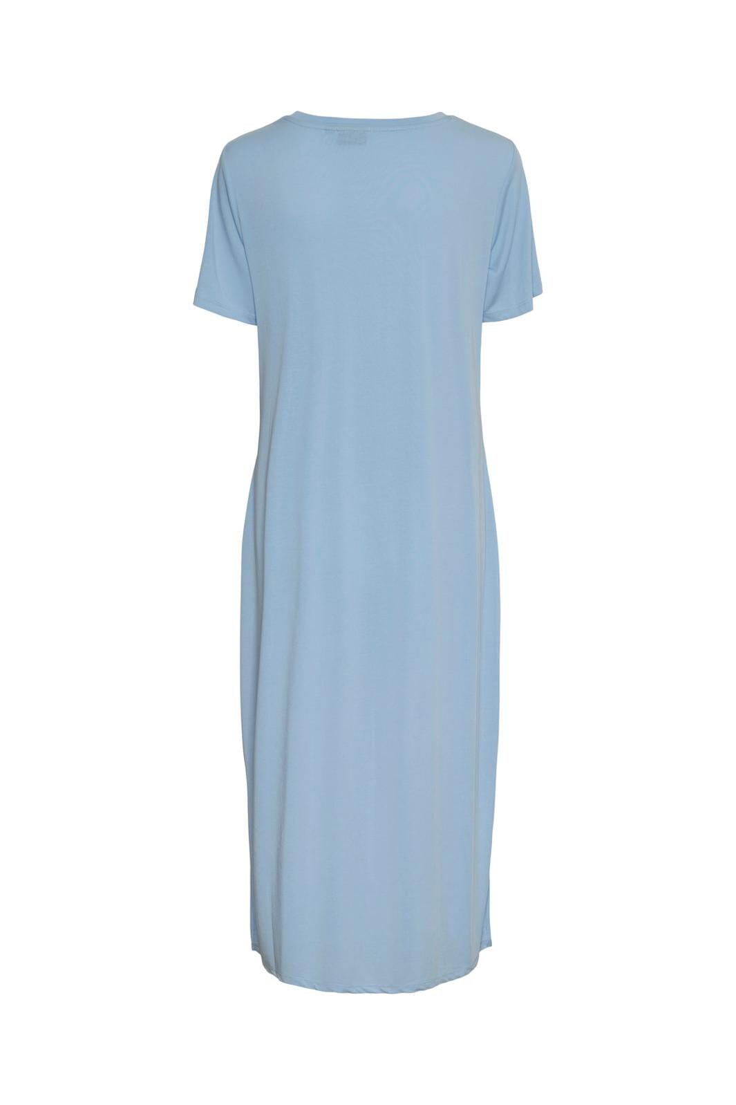 Pieces - Pcanora Ss O-Neck Midi Knot Dress - 4472377 Blue Bell