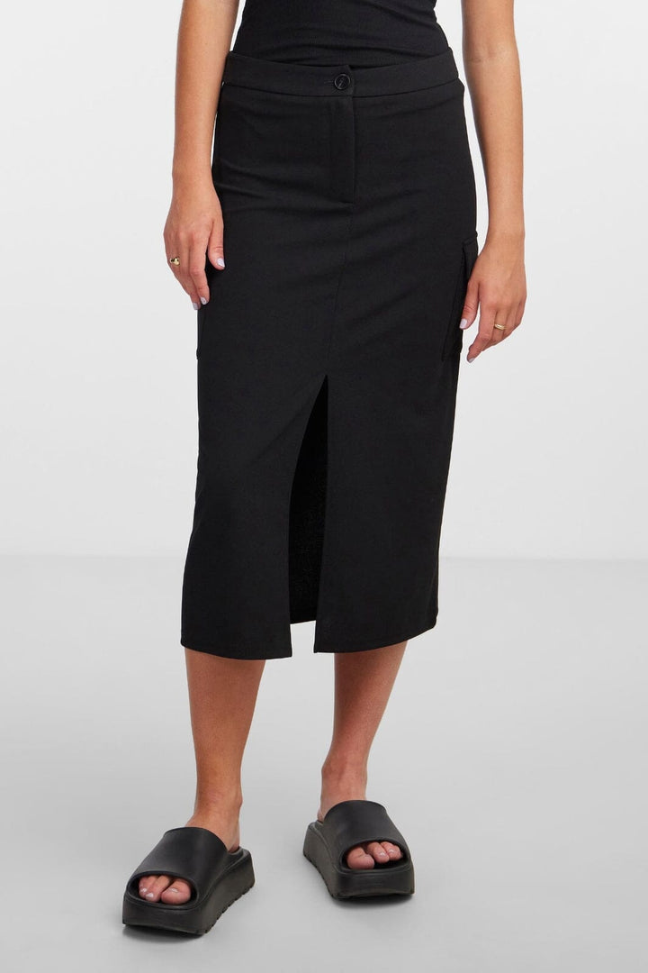 Pieces - Pcavelyn Midi Skirt - 4451518 Black Nederdele 