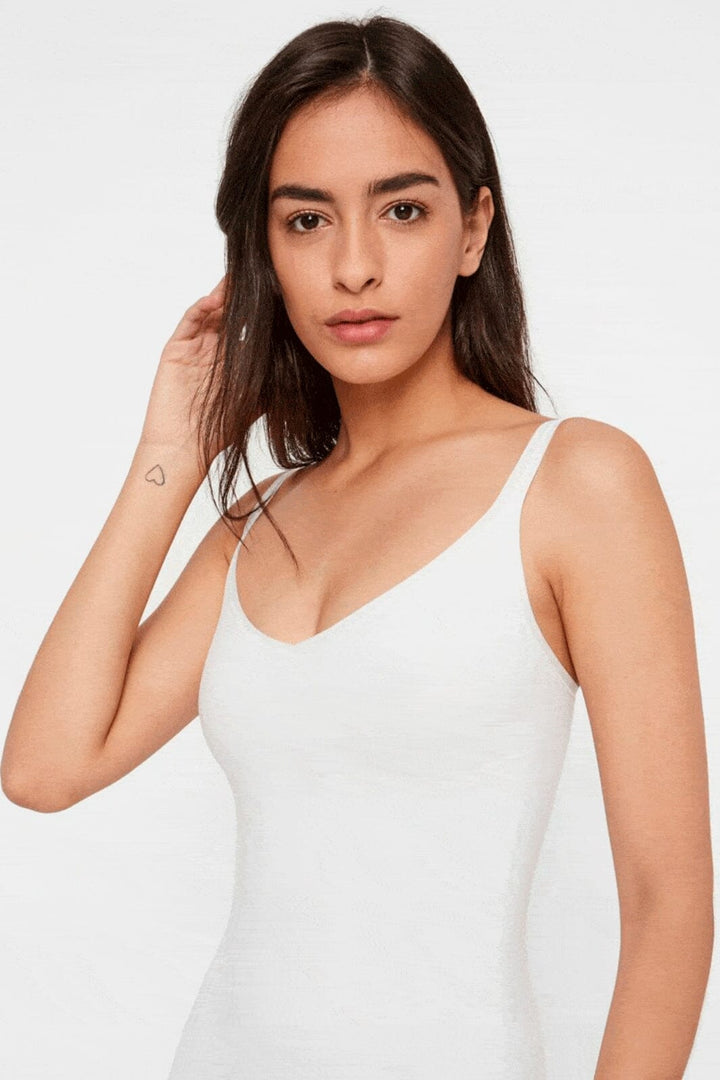 Pieces - Pcballroom Long Singlet - White Toppe 