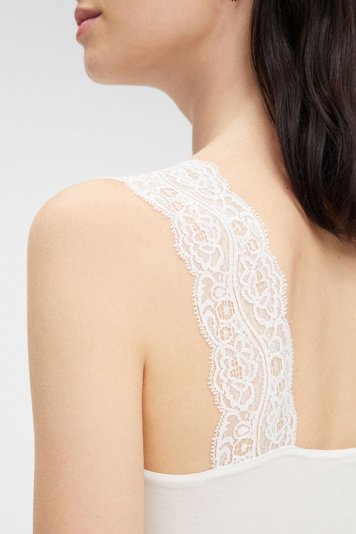 Pieces - PcBarbera Lace Top Noos - Bright White Toppe 