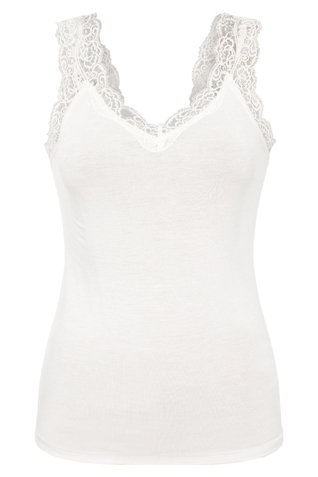 Pieces - PcBarbera Lace Top Noos - Bright White Toppe 