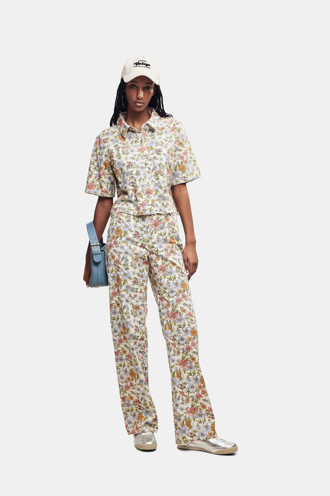 Pieces - Pcblume Straight Jeans - 4464826 Birch Flower meadow Bukser 