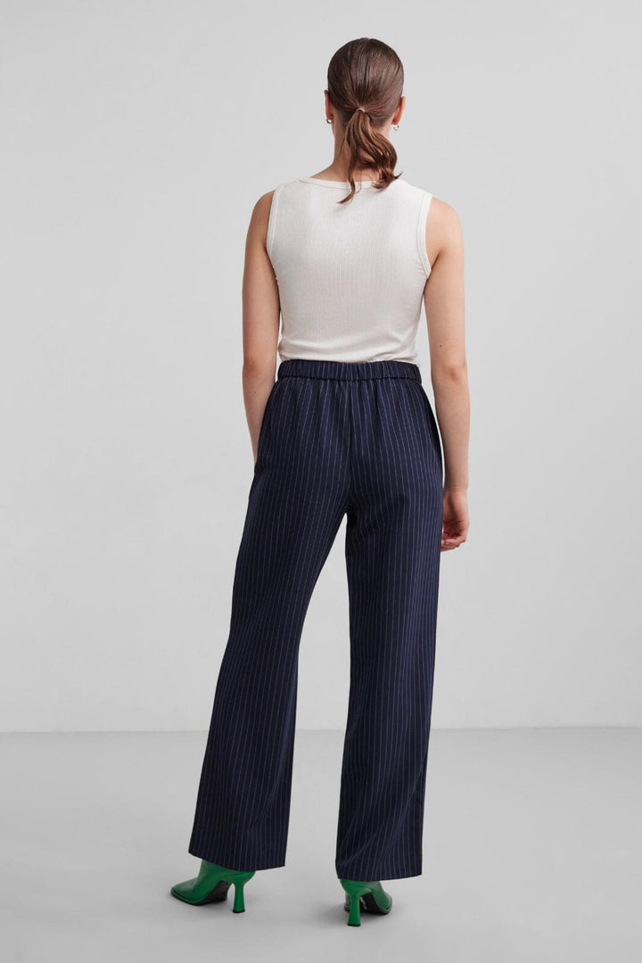 Pieces - Pcbossy Hw Wide Striped Pants Noos - Captain Pinstripe Bukser 