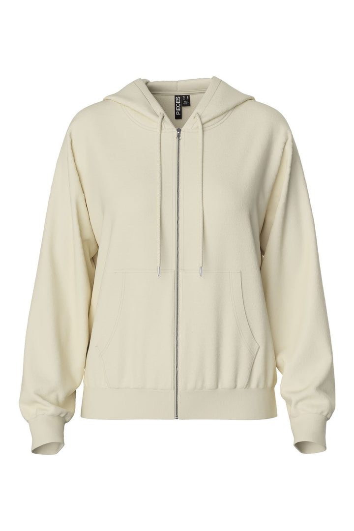 Pieces - Pcchilli Ls Zip Hoodie - 4626556 White Pepper