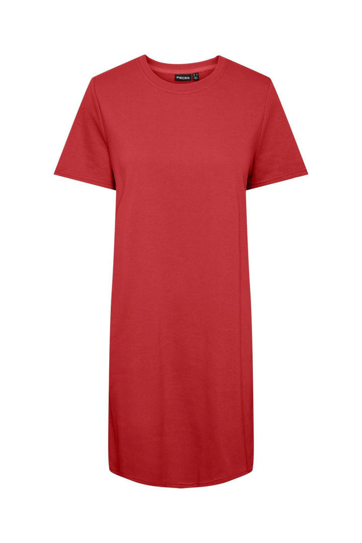 Pieces - Pcchilli Summer Ss Sweat Dress - 4703007 Poppy Red