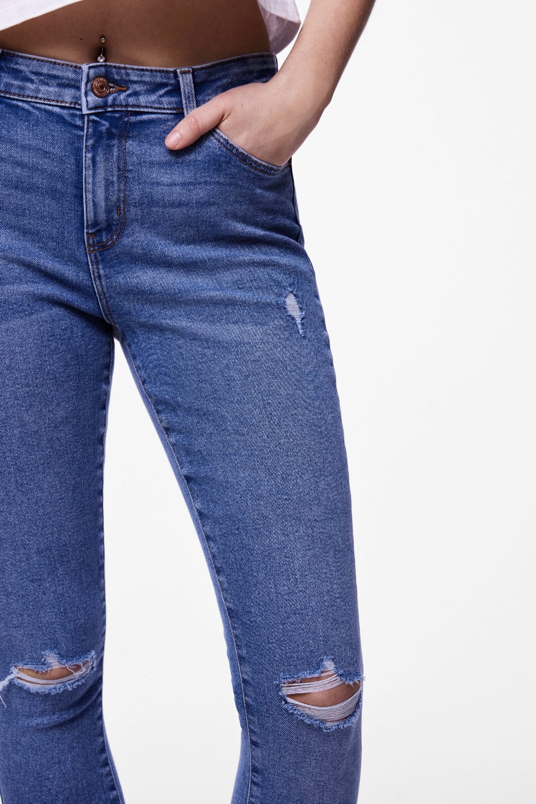 Pieces - Pcdana Mwst Skinny Jeans Mb402 - 4438579 Medium Blue Denim