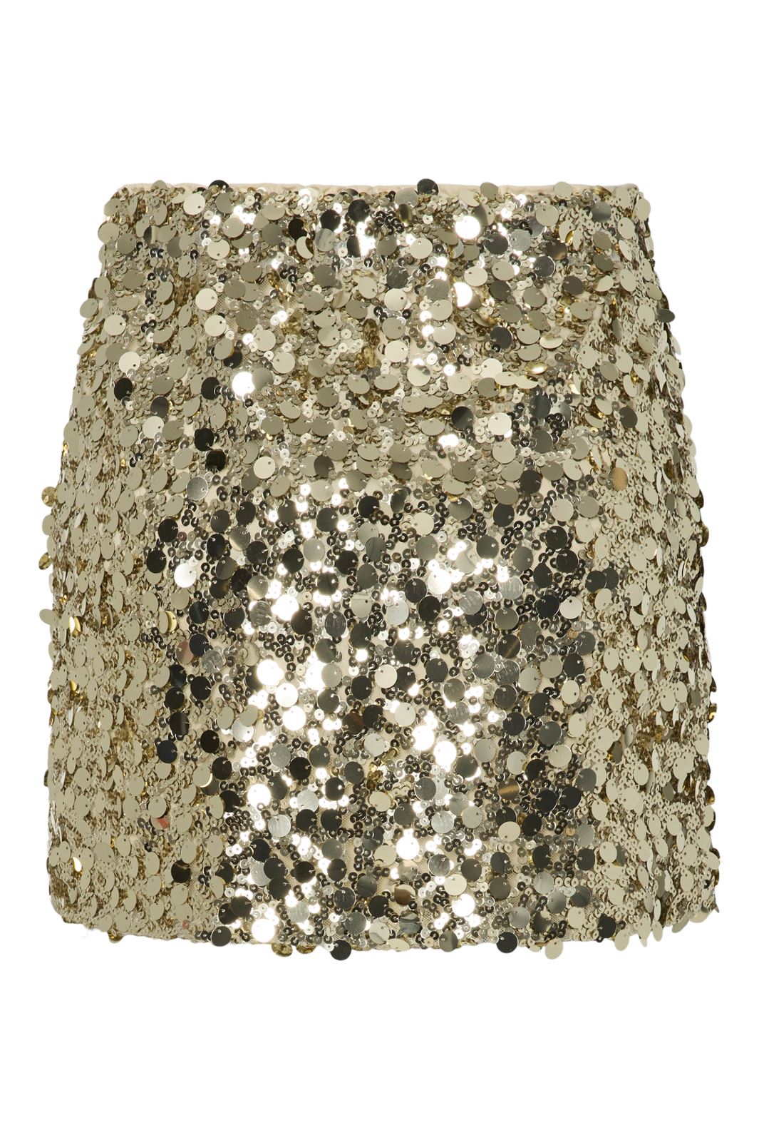 Pieces - Pcdisco Mini Skirt - 4749122 Gold Colour Sequins