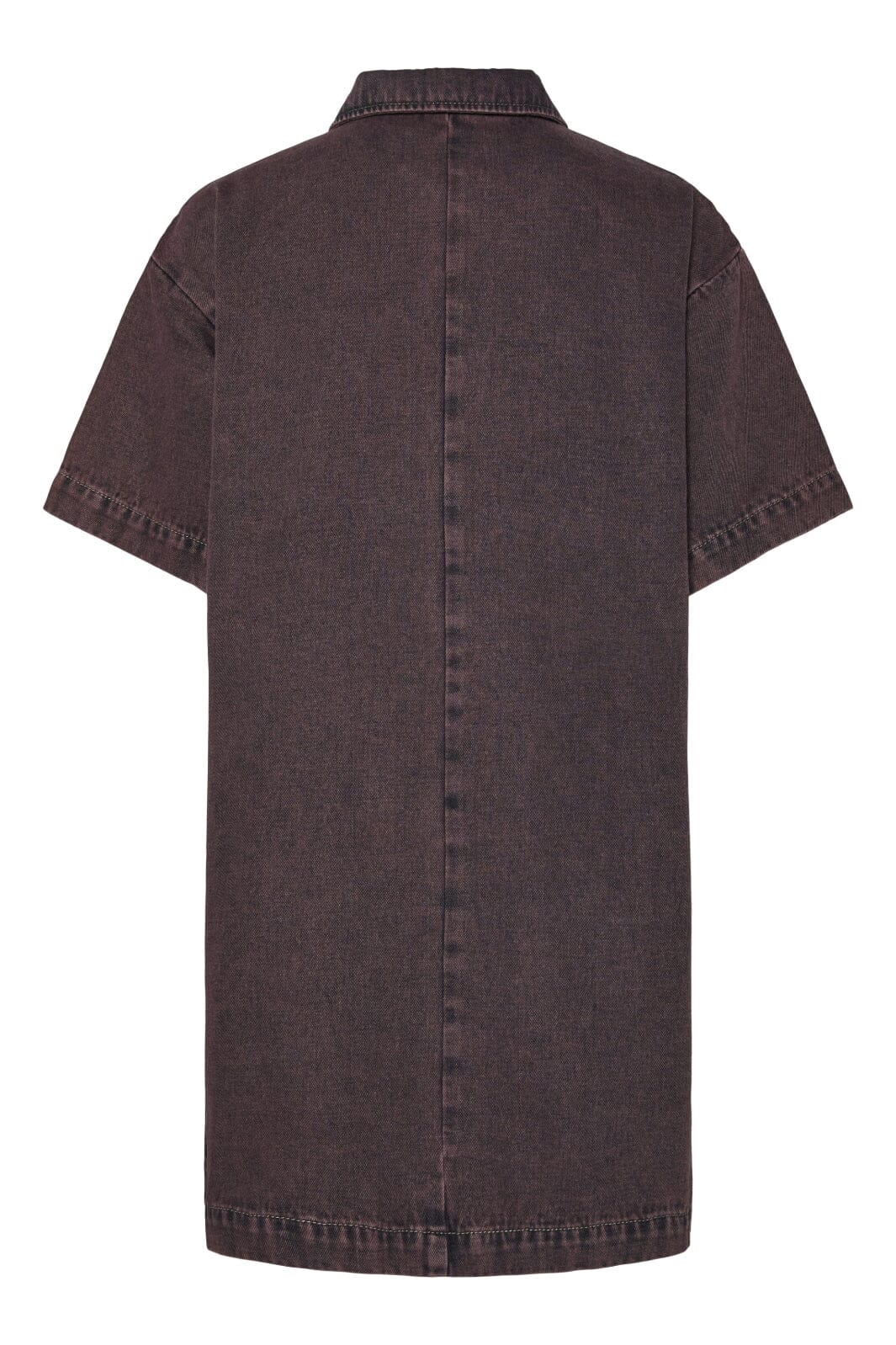 Pieces - Pcdria 3/4 Short Zip Denim Dress - 4823297 Tawny Port Washed