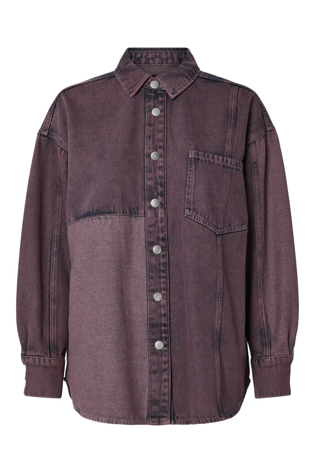 Pieces - Pcdria Ls Denim Shirt - 4822821 Tawny Port Washed