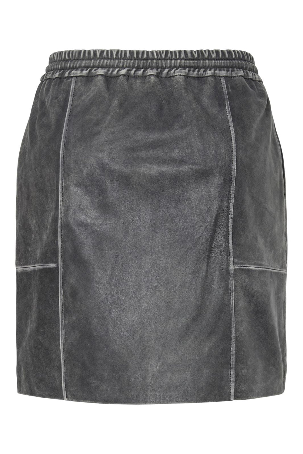 Pieces - Pcfemma Short Leather Skirt 17160643 - 4848834 - Concrete Grey