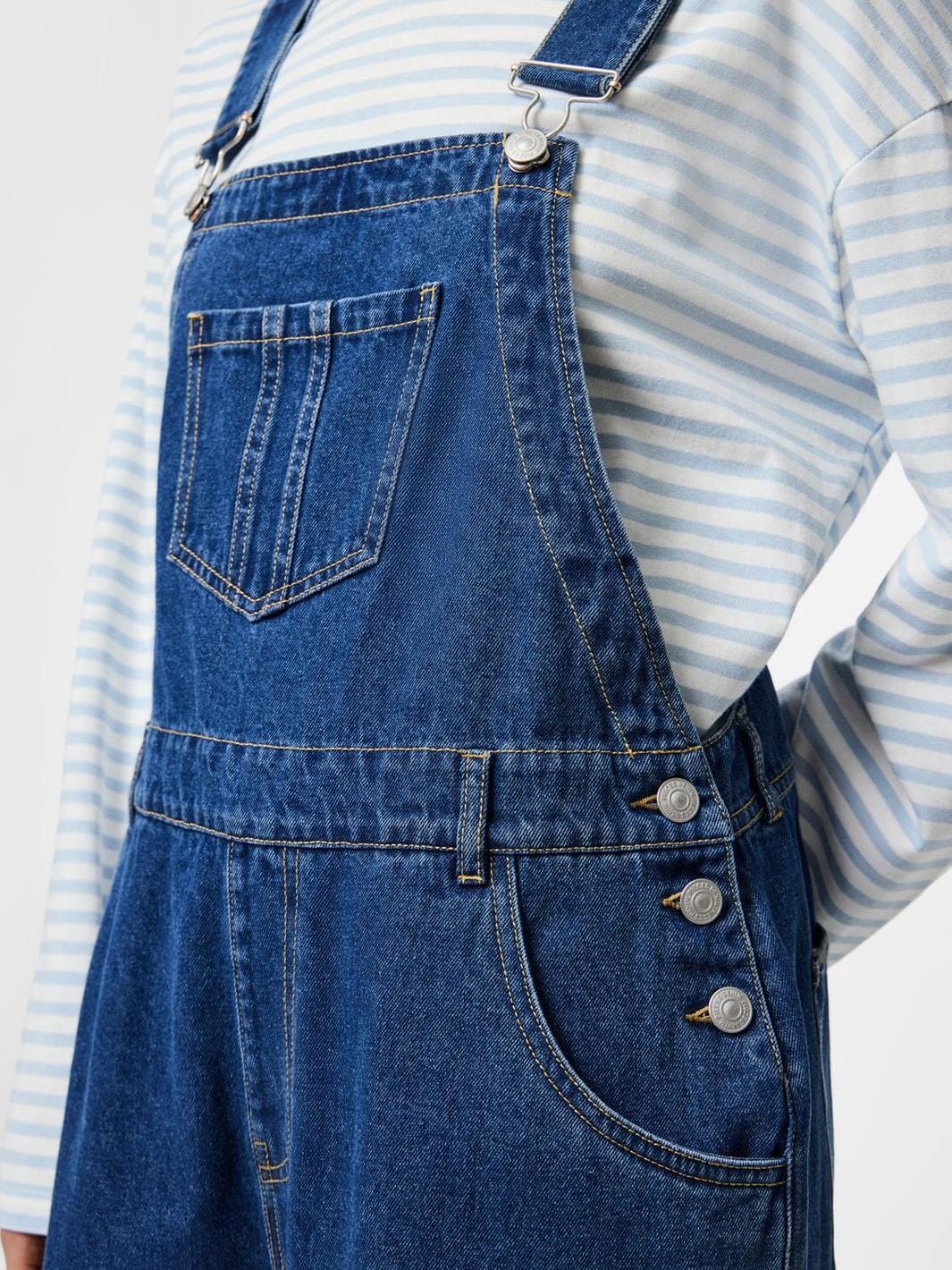 Pieces - Pcfenna Sl Denim Dungaree Fsy - 4860598 Dark Blue Denim