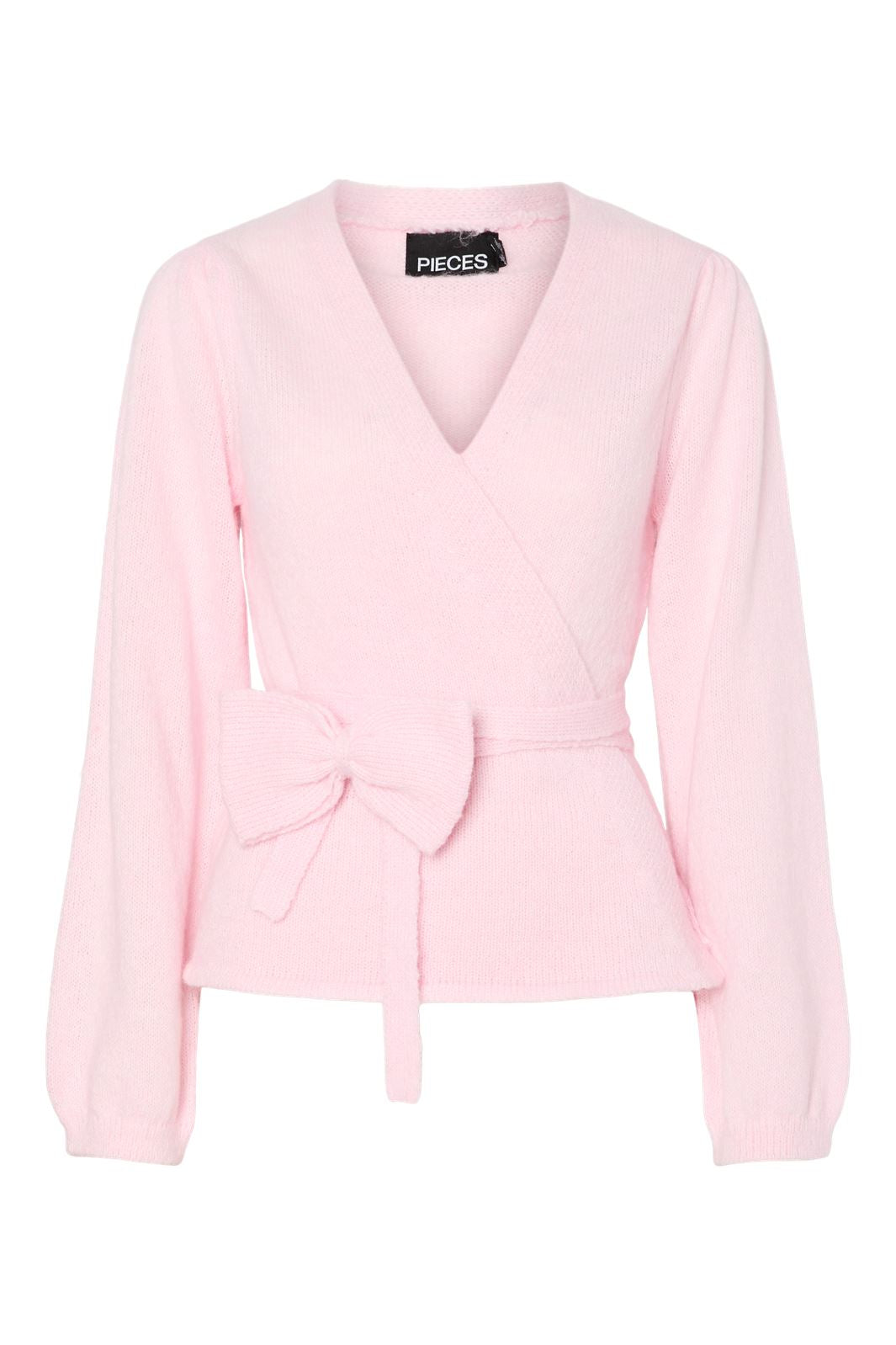 Pieces - Pcfleur Ls V-Neck Knit Cardigan Fsy - 4860355 Pink Tulle Melange