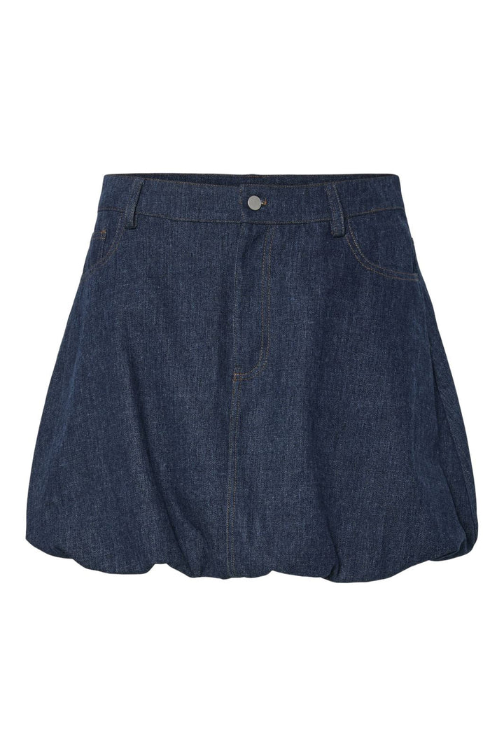 Pieces - Pcjabia Short Balloon Denim Skirt 17160754 - 4850373 - Dark Blue Denim