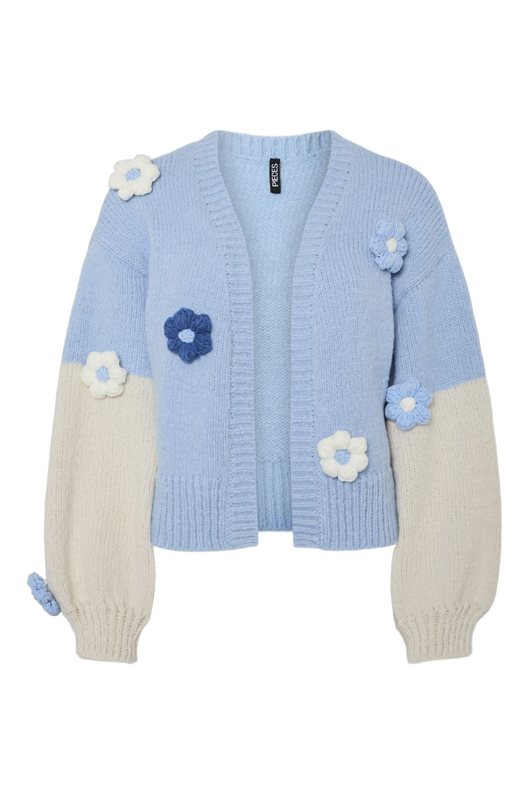 Pieces - Pcjenner Ls Knit Cardigan - 4823420 Airy Blue Multi