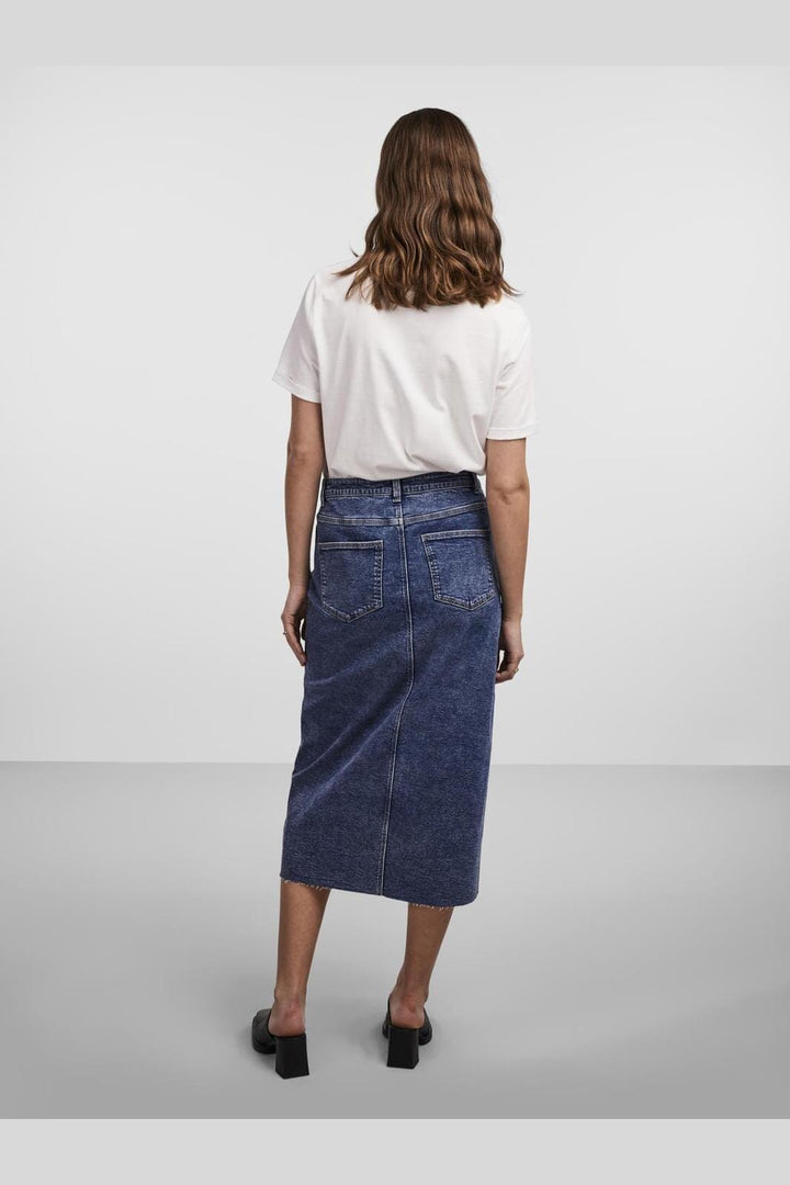 Pieces - Pcjessie Denim Midi Skirt - 4359605 Medium Blue Denim