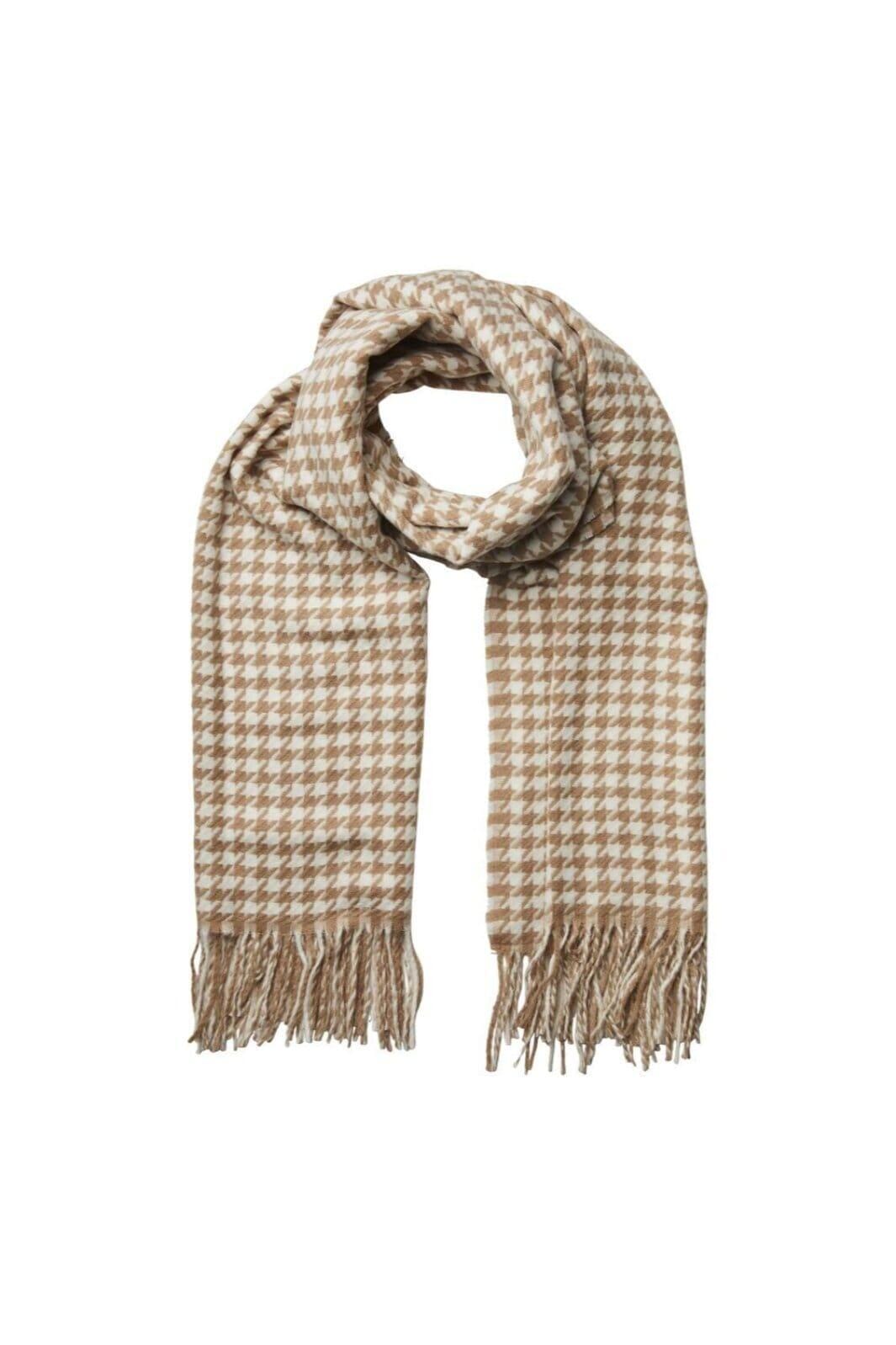 Pieces - Pcjira Scarf - 4257390 Silver Mink Check Tørklæder 