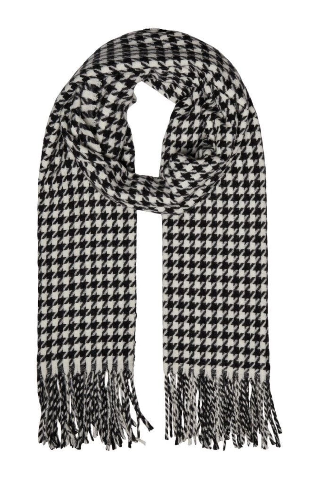 Pieces - Pcjira Wool Scarf - Black All-over print Tørklæder 