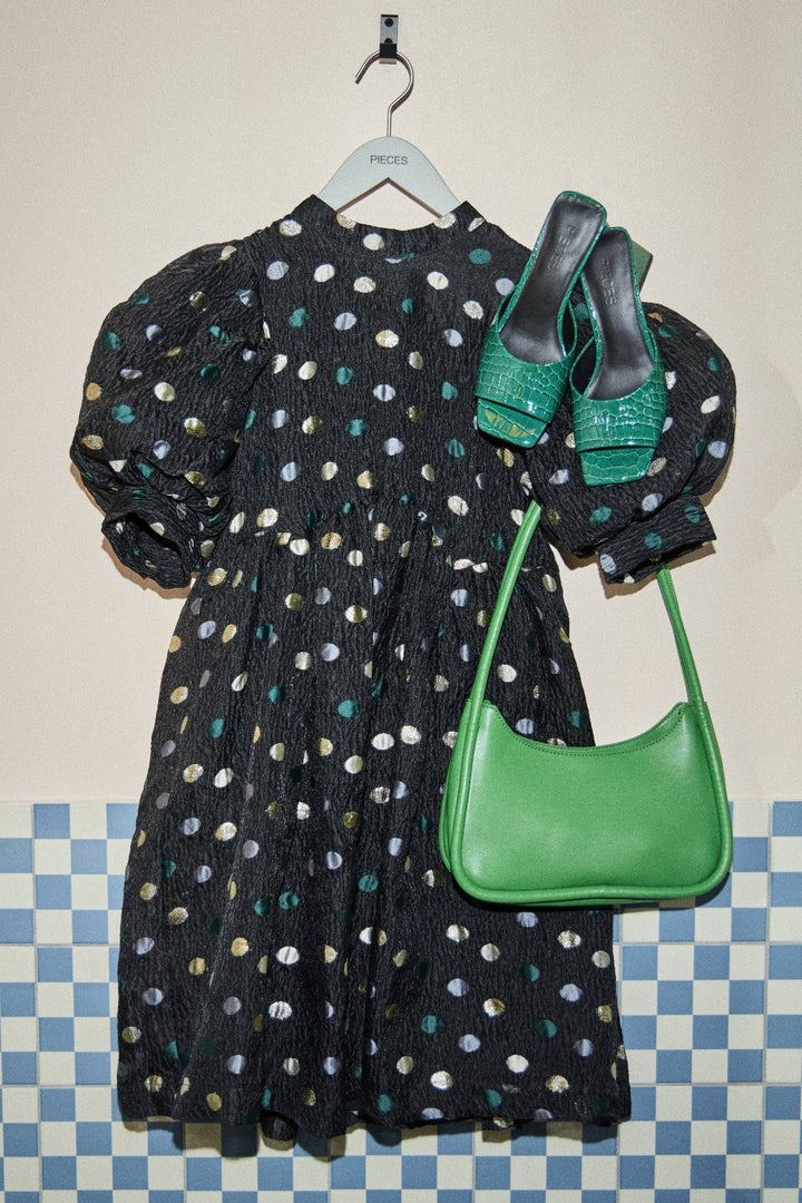 Pieces - PcJulia Ss Dress D2d - Black Multi Dots Kjoler 